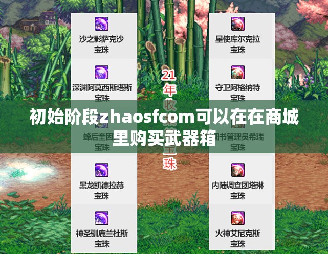 初始阶段zhaosfcom可以在在商城里购买武器箱