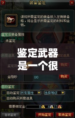 鉴定武器是一个很重要的找私服步骤