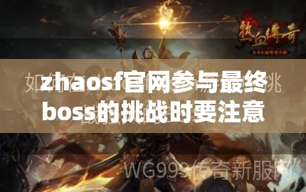 zhaosf官网参与最终boss的挑战时要注意哪些技巧